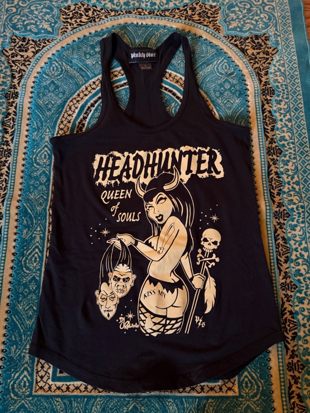 Headhunter Queen of Souls Black Graphic Racerback Tank